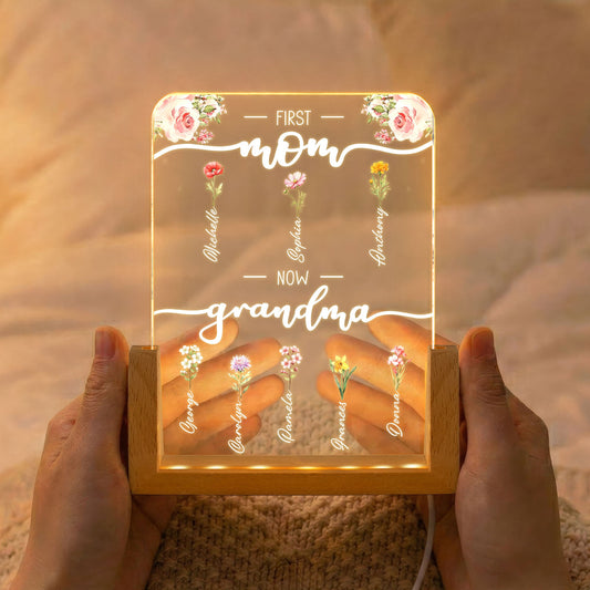 First Mom Now Grandma - Personalized Night Light