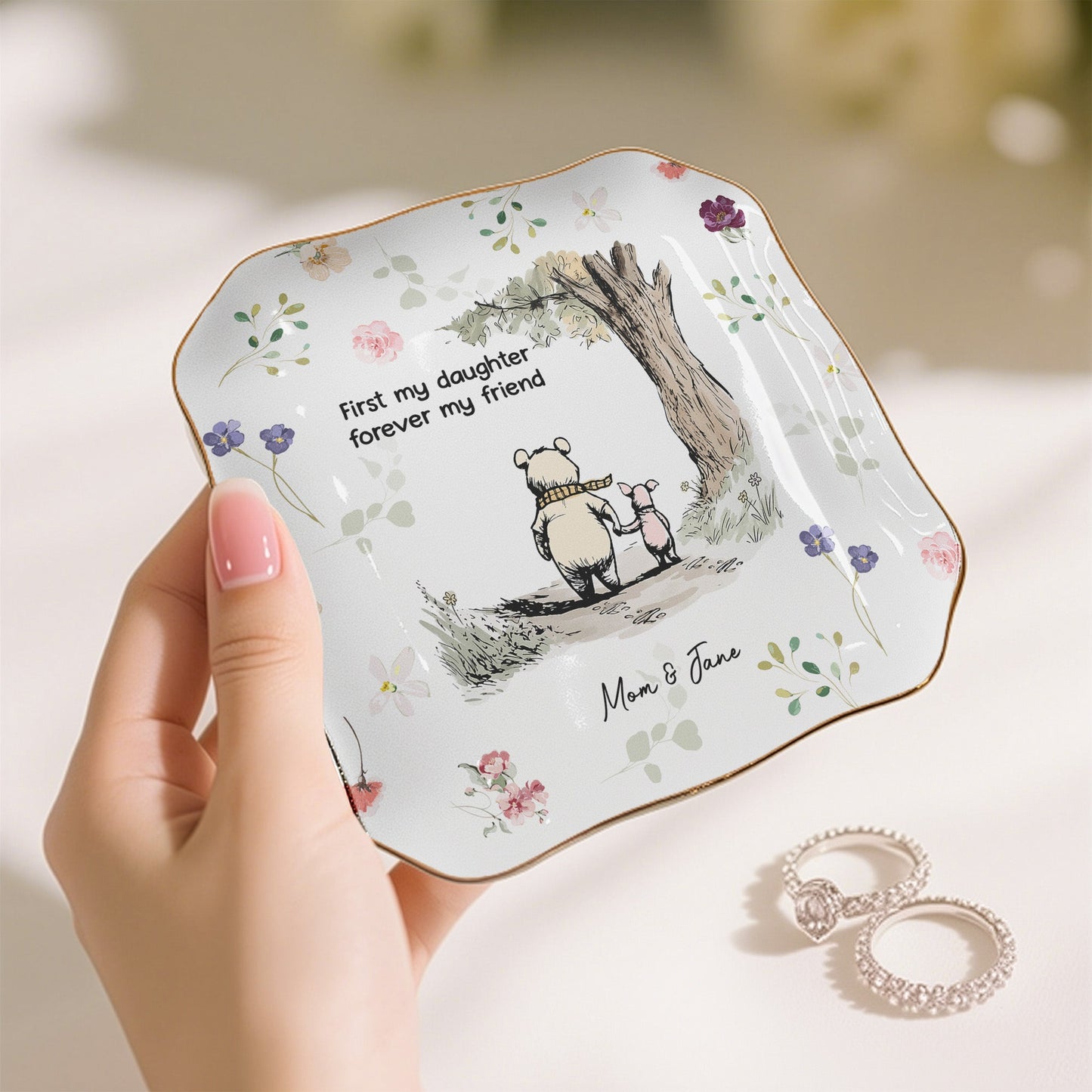 First My Daughter, Forever My Friend - Personalized Jewelry Dish
