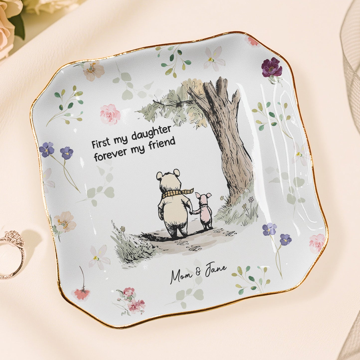 First My Daughter, Forever My Friend - Personalized Jewelry Dish