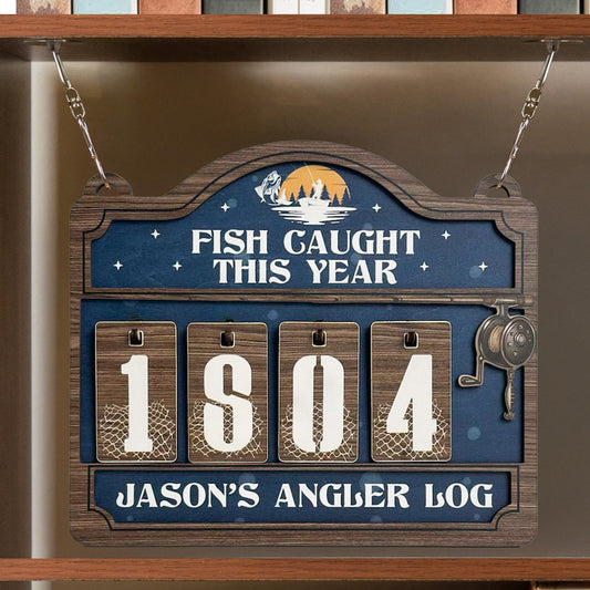 Fish Caught This Year - Personalized Hanging Fish Tracker