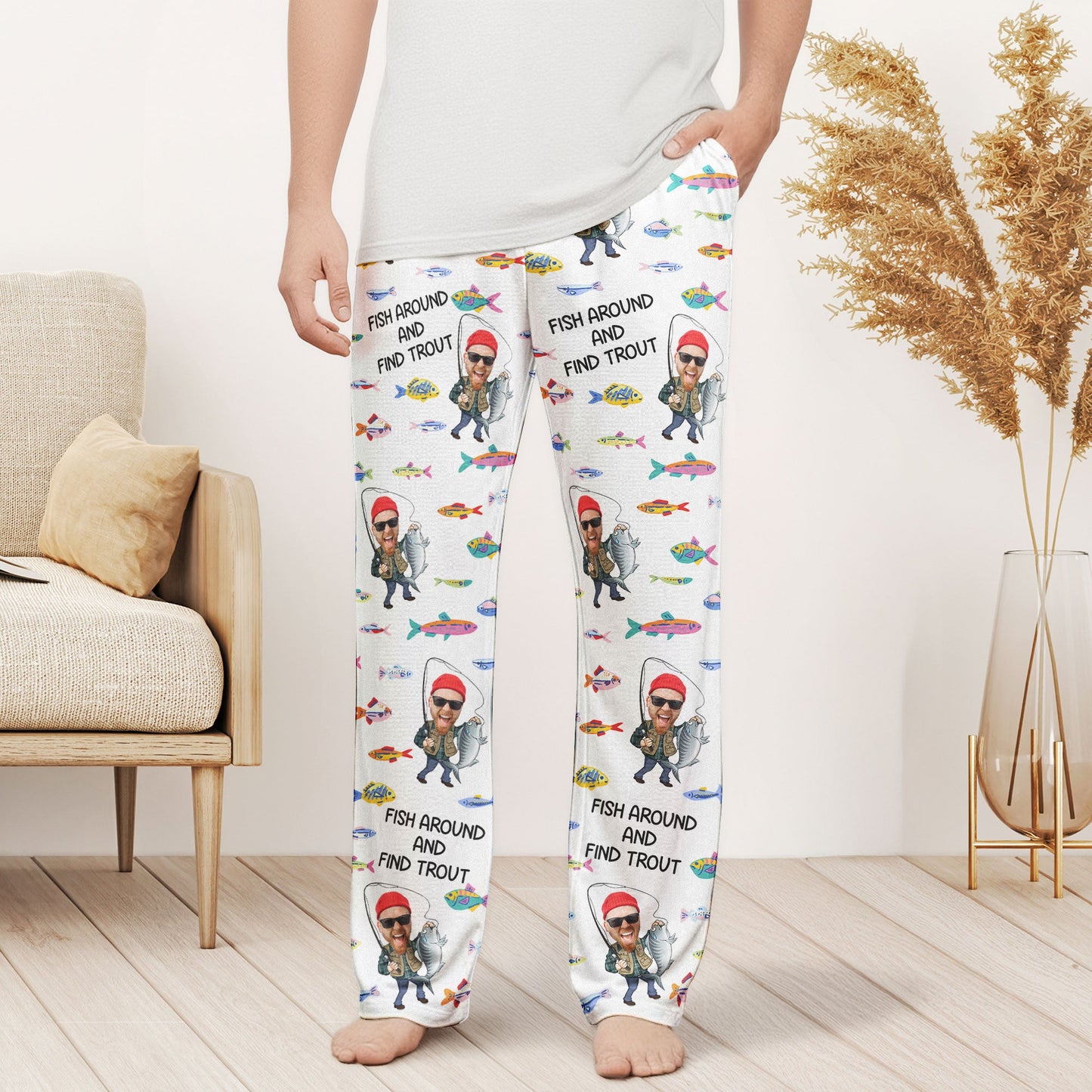 Fish Around And Find Trout - Personalized Sweatpants, Lounge Pants With Pockets