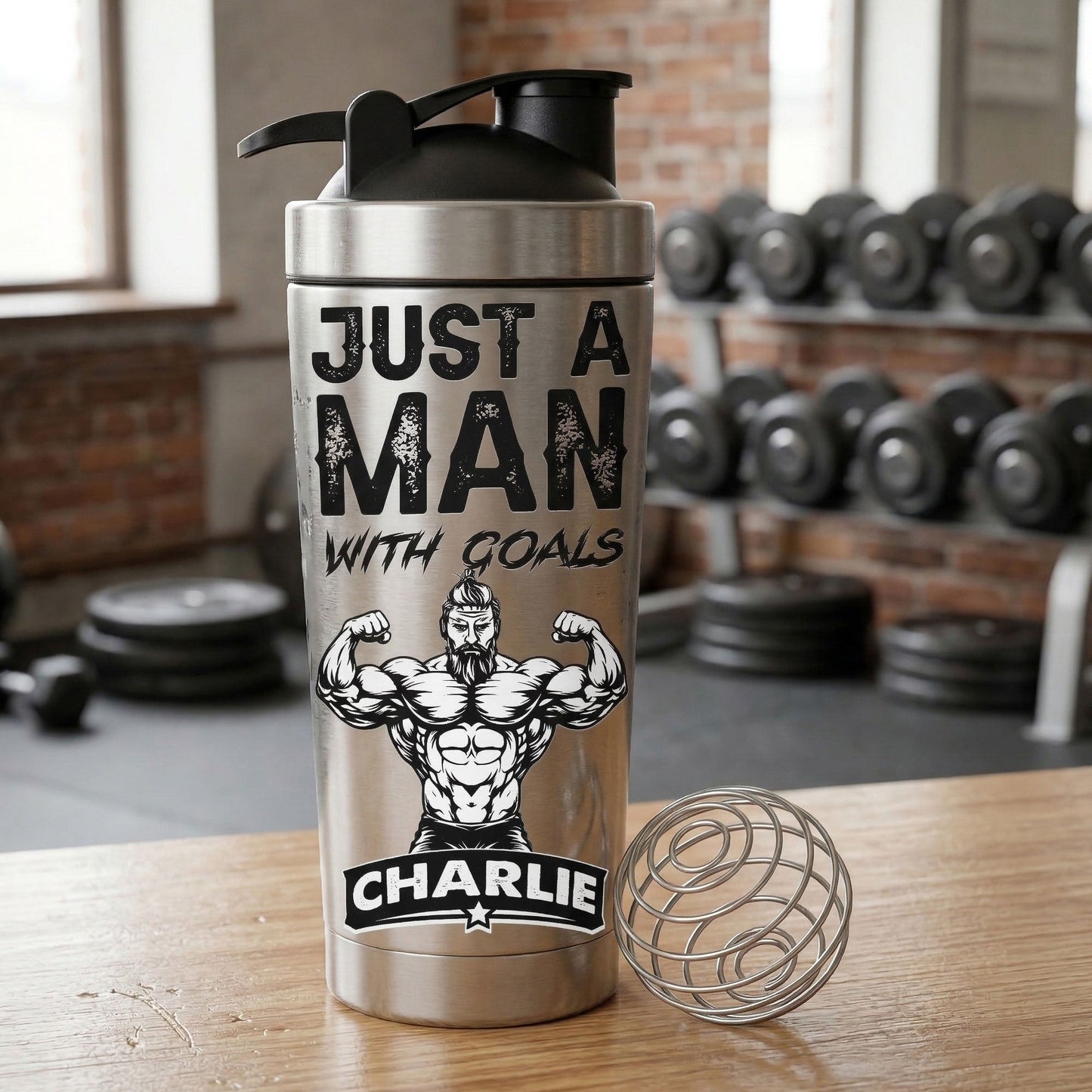Fitness Workout Gym Motivational Gifts For Team, Men, Him, Trainer - Personalized Protein Shaker