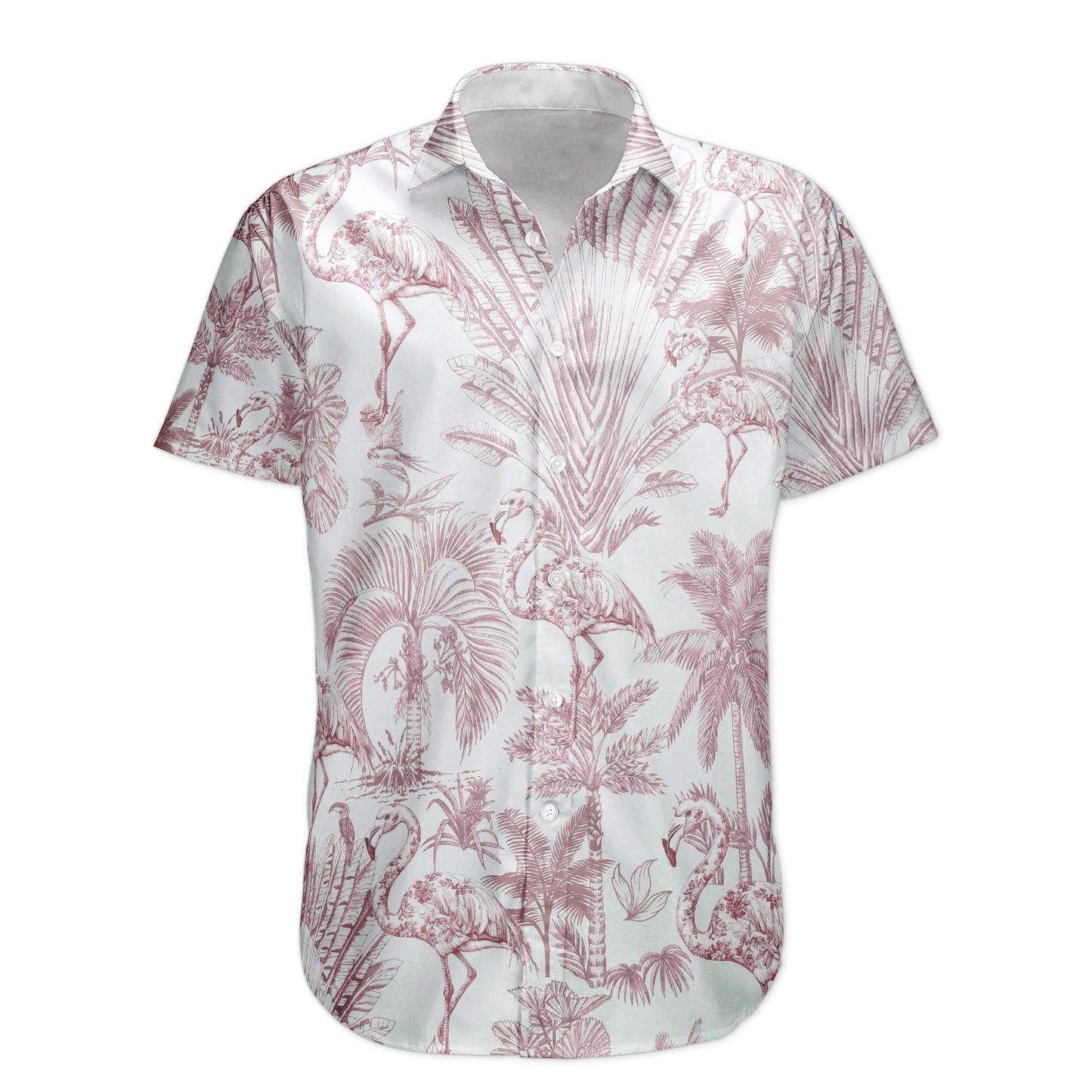 Flamingo Mermaid Unicorn Butterfly Toile De Jouy - Personalized Hawaiian Shirt