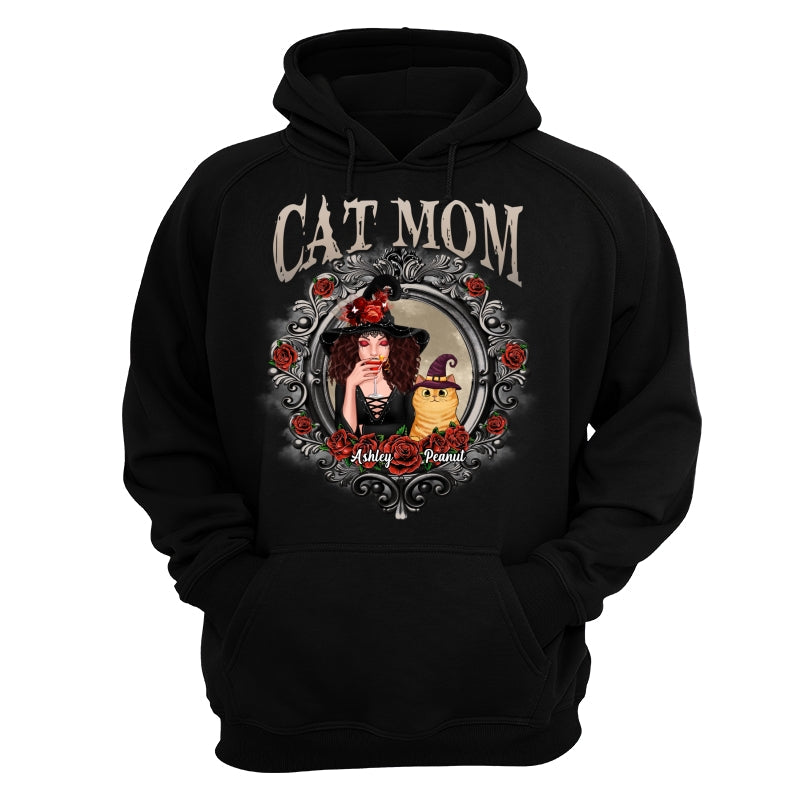 Halloween Roses Mirror Cat Mom Witch Personalized Shirt