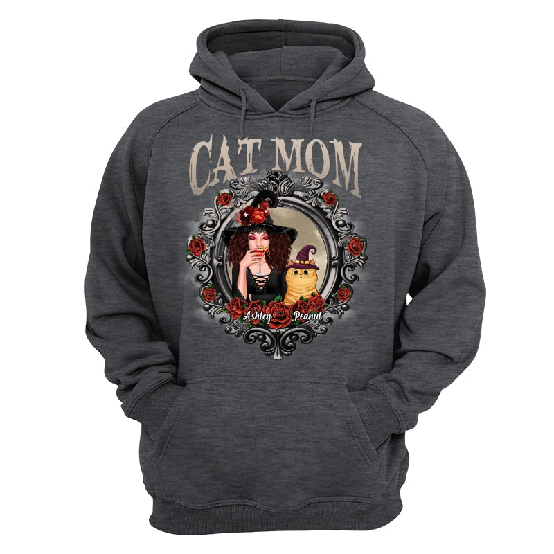Halloween Roses Mirror Cat Mom Witch Personalized Shirt