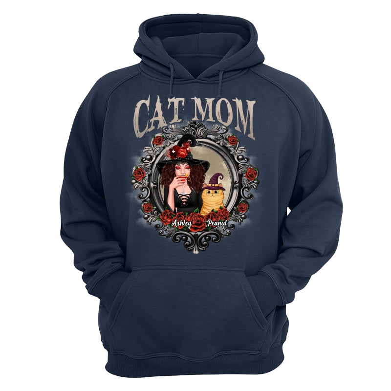 Halloween Roses Mirror Cat Mom Witch Personalized Shirt