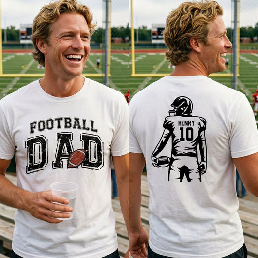 Father's Day Gifts, Football Dad, Daddy, Grandpa- Personalized Shirt