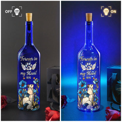 Forever In My Heart - Personalized Blue Bottle Lamp