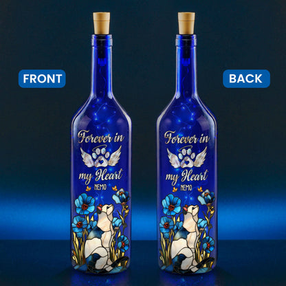 Forever In My Heart - Personalized Blue Bottle Lamp