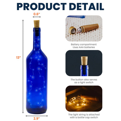 Forever In My Heart - Personalized Blue Bottle Lamp