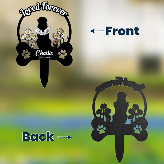 Forever Loved Angels With Paws - Personalized Metal Garden Stake
