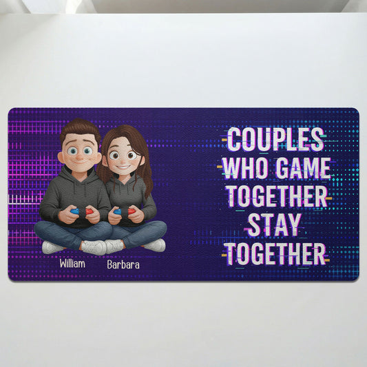 Forever In 2-Player Mode Gaming Couples - Personalized Desk Mat