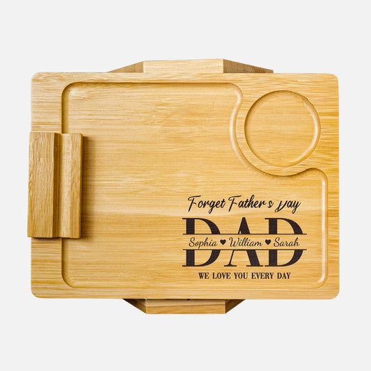 Father's Day Gifts, Forget Father's Day We Love You Every Day - Personalized Wooden Couch Arm Table