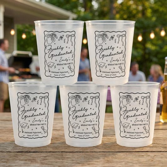 Freshly Graduated Graduation Party - Personalized Cups