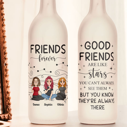 Friends Are Like Stars - Personalized Bottle Lamp