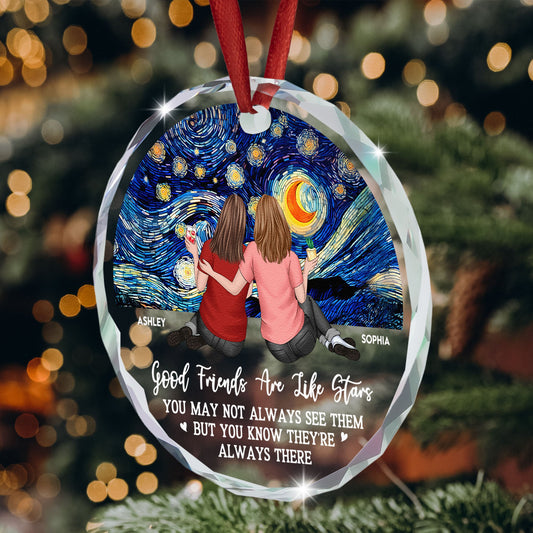 Friends Like Star - Personalized Glass Ornament