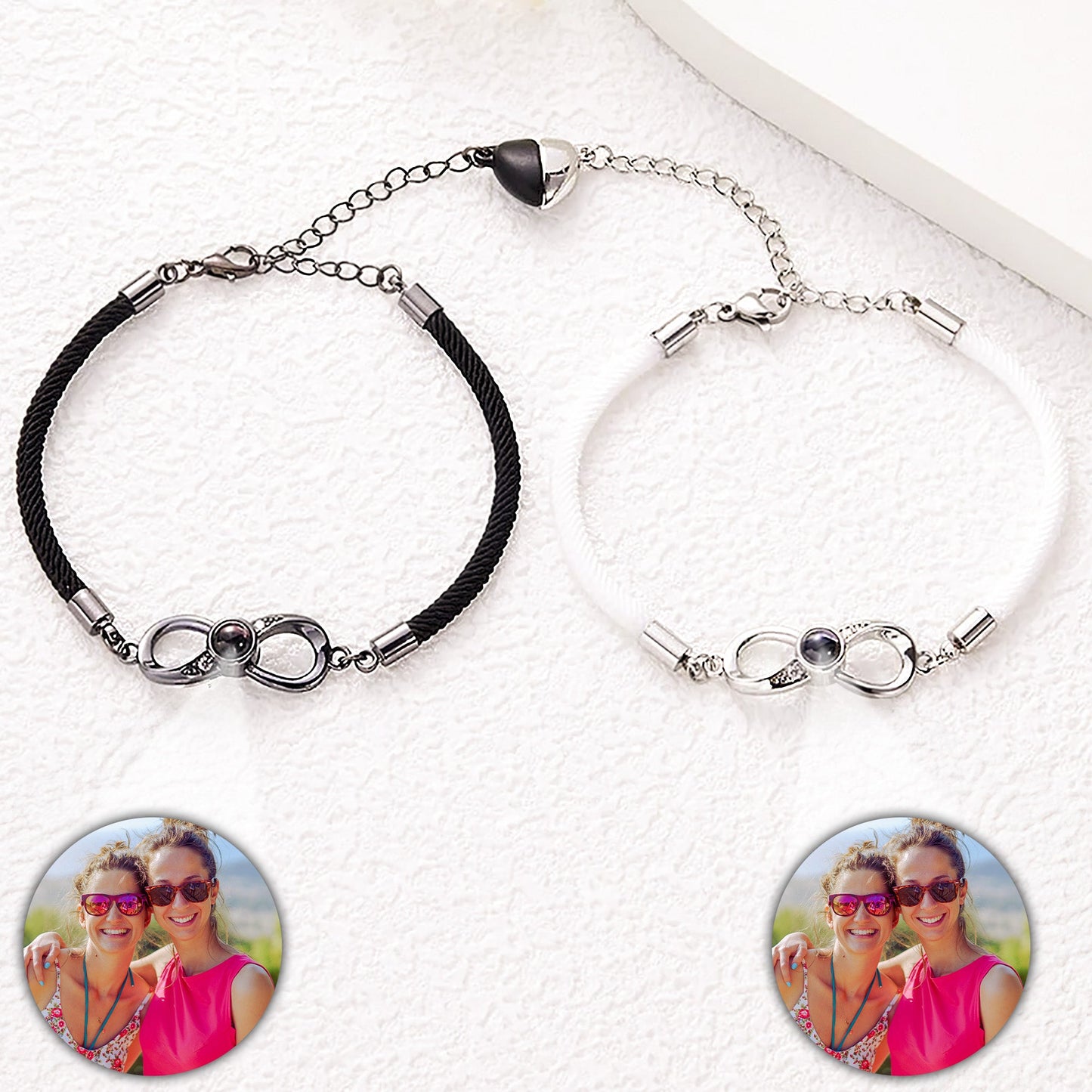 Friendship Gifts Idea Besties Forever - Custom Photo Projection Bracelets
