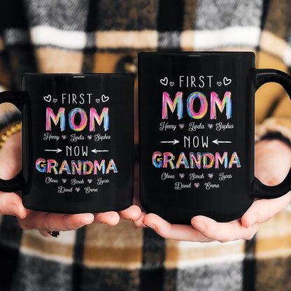 Frist Mom Now Grandma Brushstroke - Personalized Mug