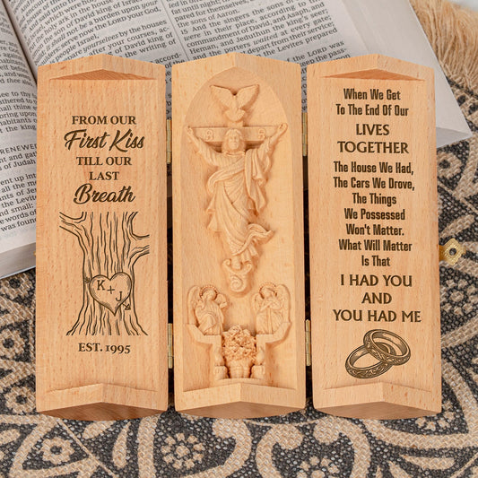 From Our First Kiss Till Our Last Breath - Personalized Wooden Plaque