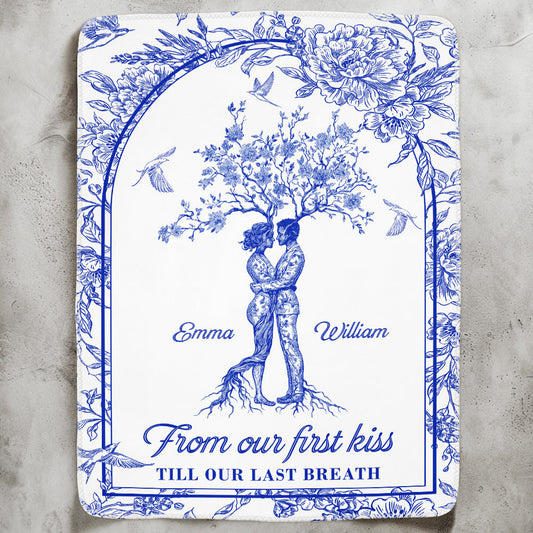 From Our First Kiss Till Our Last Breath Tree Of Love Toile De Jouy - Personalized Blanket