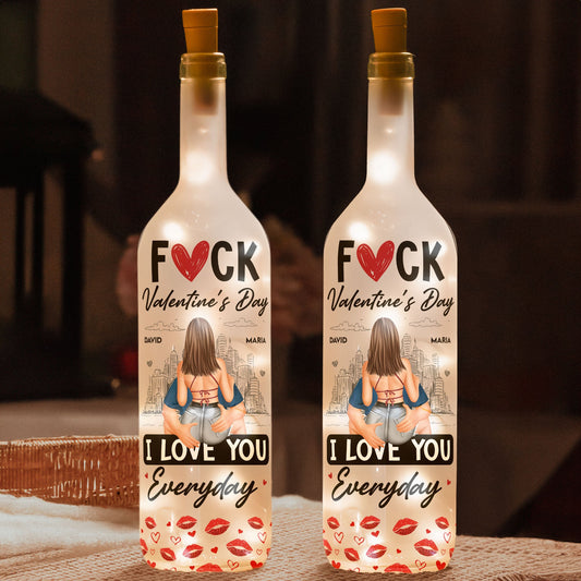 I Love You Everyday - Personalized Bottle Lamp, Valentine's Day Gifts