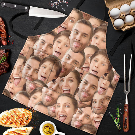 Father's Day Gifts, Funny Family Face - Personalized Photo Apron
