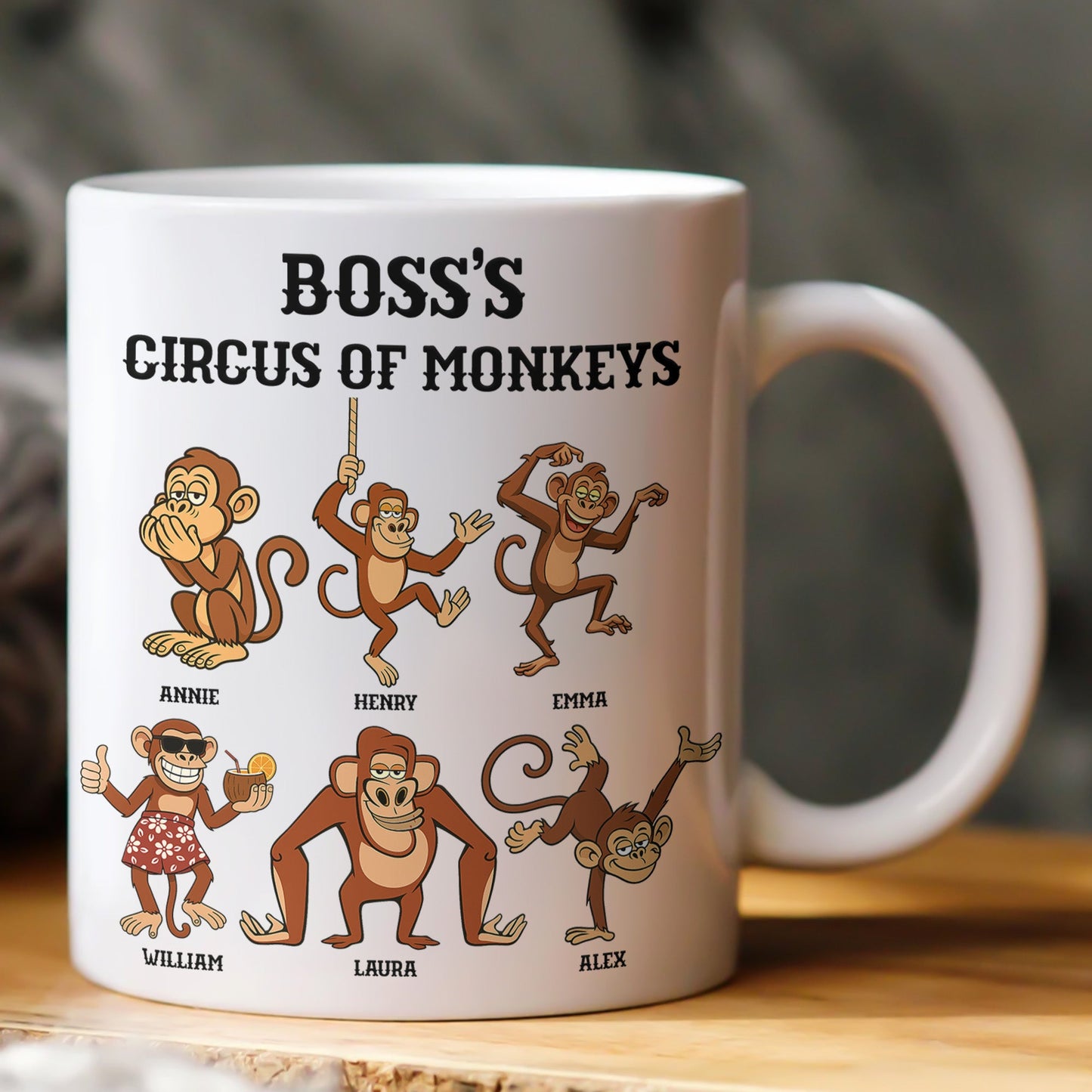 Funny Mug - Boss’s Circus Of Monkeys - Christmas Exchange Gifts For Boss - Personalized Mug