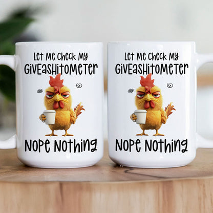 Funny Mug - Let Me Check My Giveashitometer Nope Nothing - Exchange Gift, White Elephant Gifts For Coworkers - Mug