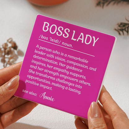Funny Slate Coaster - Exchange Gifts, Gag Gift For Women, Men, Coworker, Boss - Personalized Ceramic Coaster