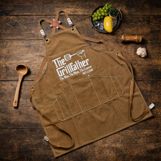 Father's Day Gifts, Funny Embroidered Apron For Dad, Anniversary, Father's Day Gifts - Personalized Apron