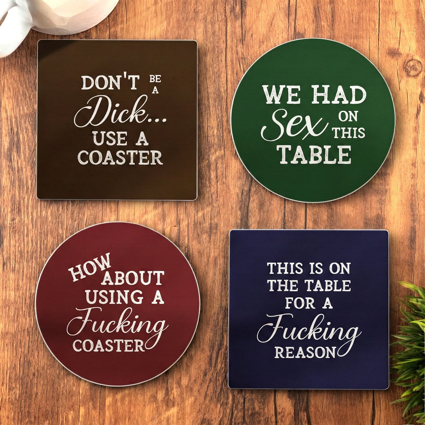 Funny Slate Drink Coasters, Snarky Gift, Exchange Gifts, Gag Gifts, Humour Gifts - Personalized Ceramic Coaster