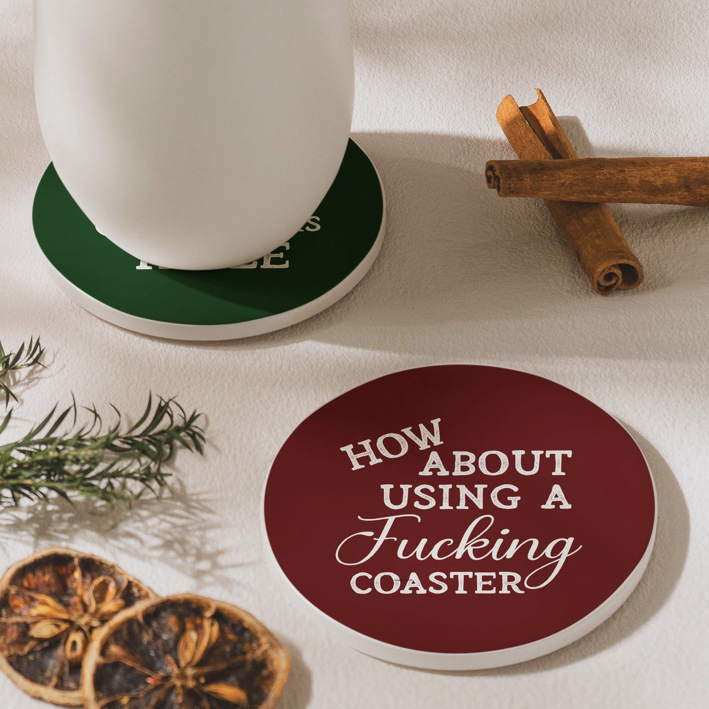 Funny Slate Drink Coasters, Snarky Gift, Exchange Gifts, Gag Gifts, Humour Gifts - Personalized Ceramic Coaster