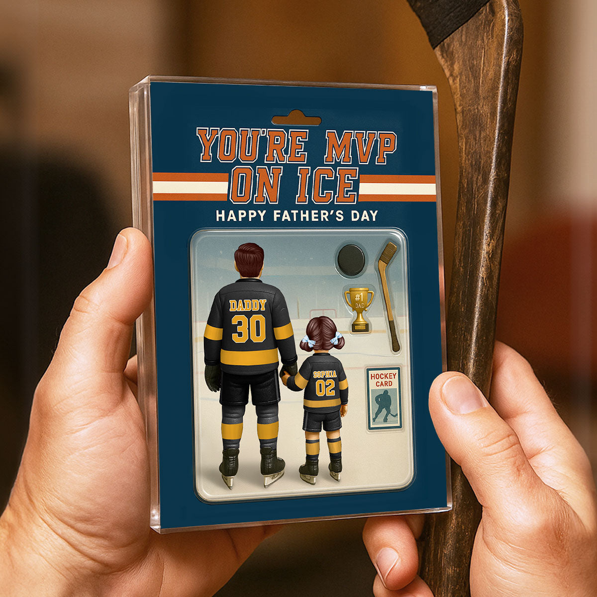 You're My MVP On Ice Hockey Dad Custom Action Figure Personalized Acrylic Block Plaque,  Gift for Dads, Gift for Husband