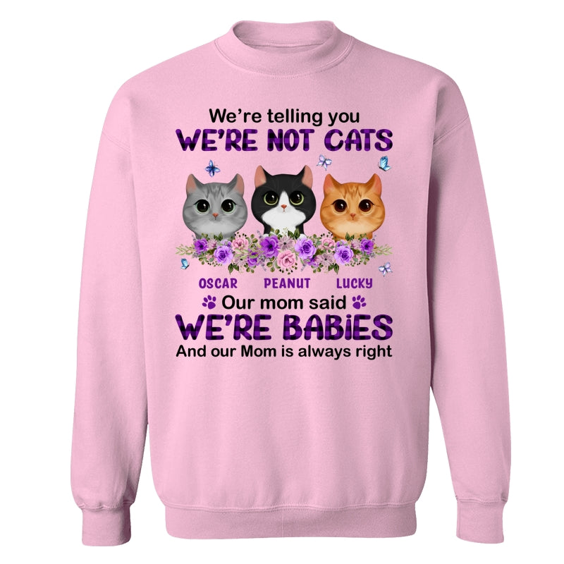 Purple Plaid Butterlies Cat Mom Personalized Shirt