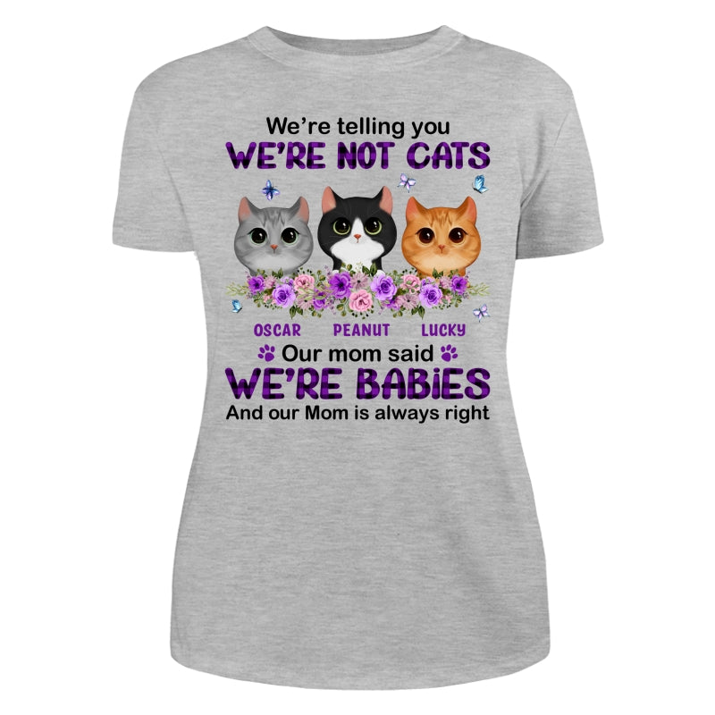 Purple Plaid Butterlies Cat Mom Personalized Shirt