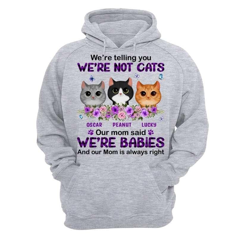 Purple Plaid Butterlies Cat Mom Personalized Shirt
