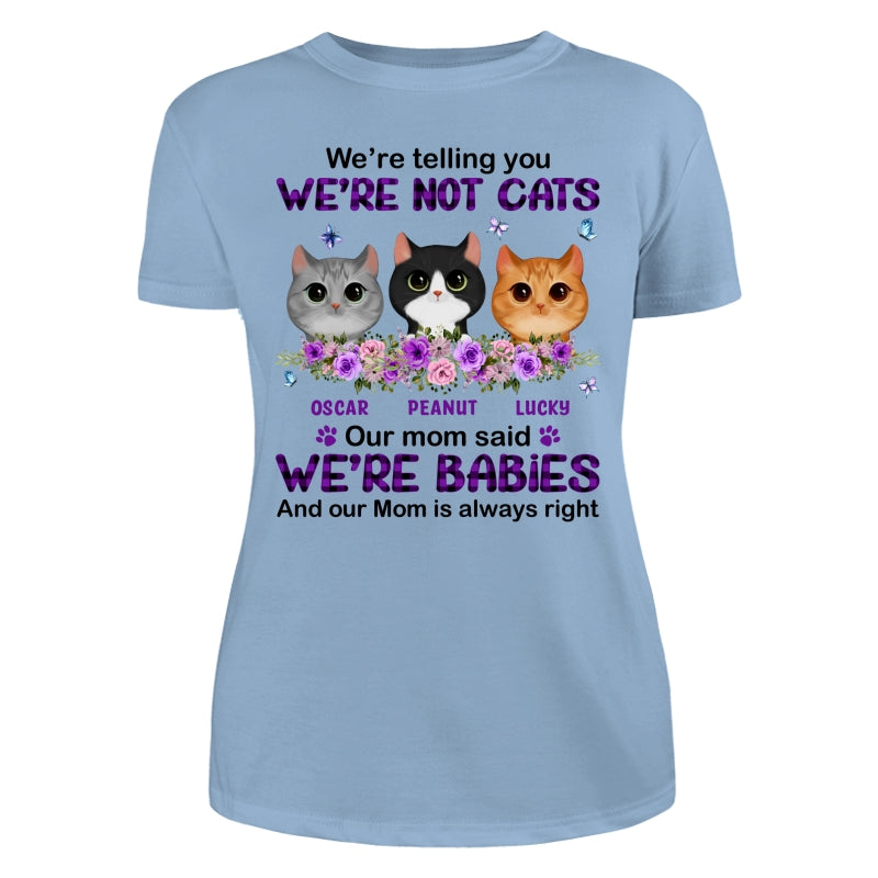 Purple Plaid Butterlies Cat Mom Personalized Shirt