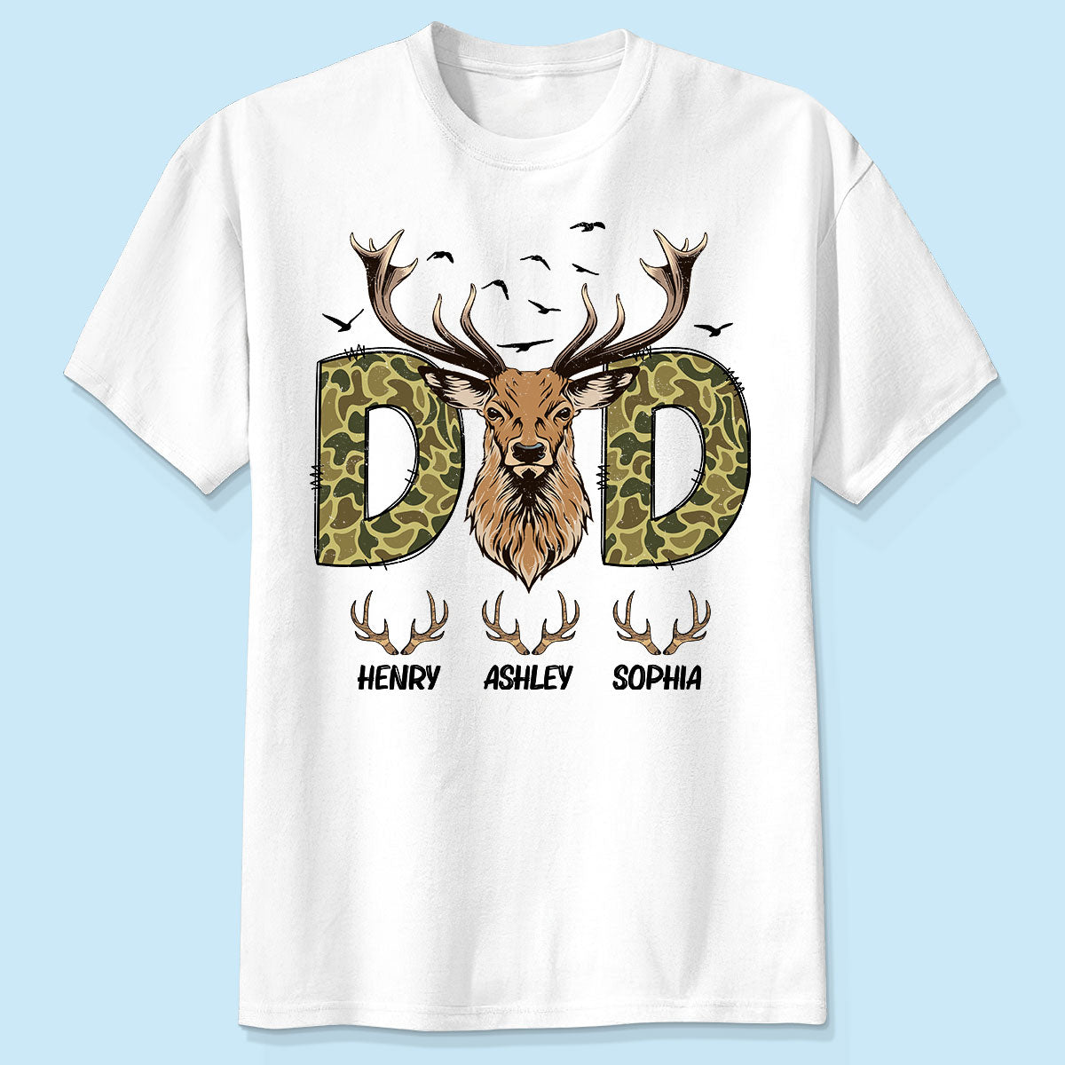 Buckin' Dad Hunting Camouflage Personalized Shirt, Father's Day Gift For Dad, Husband