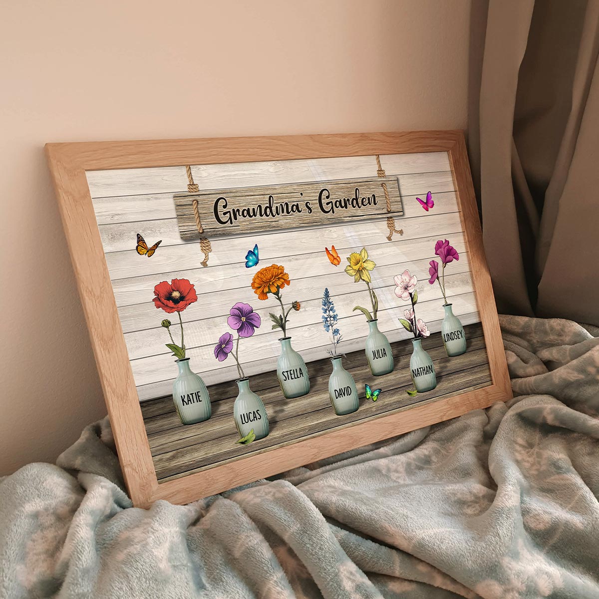 [FREE DELIVERY - Limited Time Offer] Custom Birth Month Flowers Poster, Gift For Grandma, Mom, Auntie