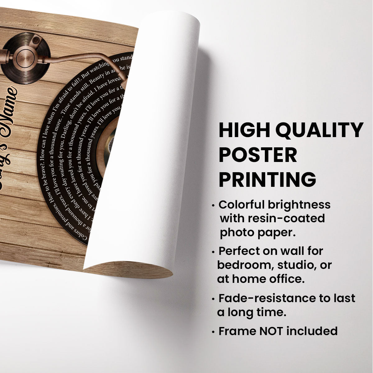 Upload Photo Vinyl Record Custom Song Lyrics Personalized Poster, Anniversary Wedding  Gift For Her, For Him, For The Couple