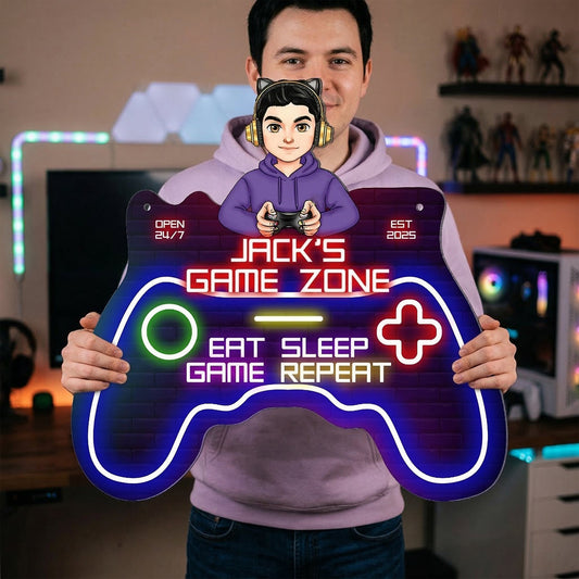 Game Zone Decor - Personalized Metal Sign