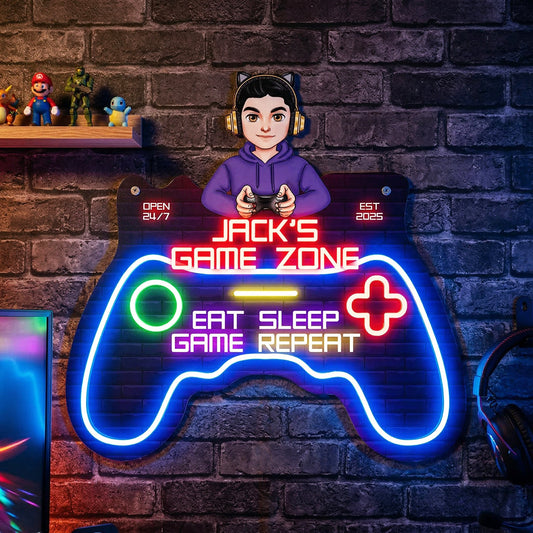 Game Zone Decor - Personalized Metal Sign