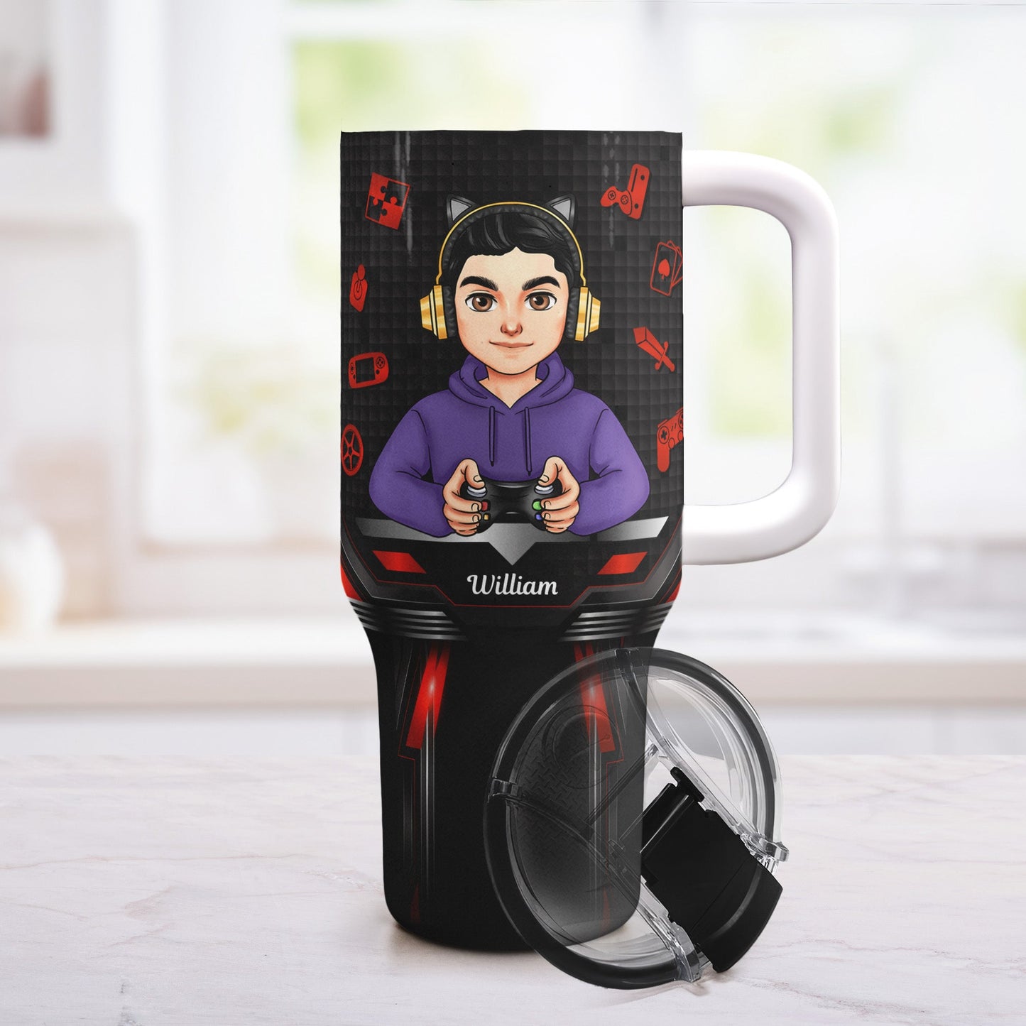 Gamer Nutrition Fact - Personalized 40oz Tumbler With Straw