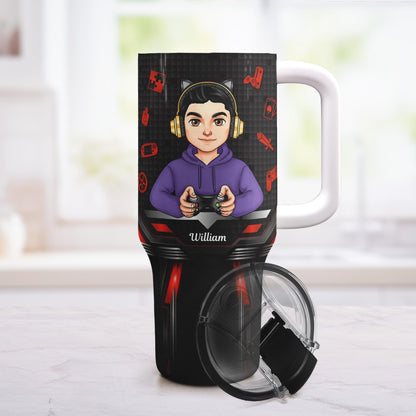 Gamer Nutrition Fact - Personalized 40oz Tumbler With Straw
