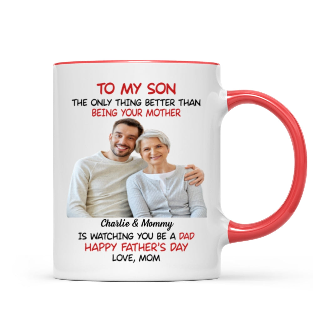 To My Son From Mom Happy Father‘s Day Photo Insert Personalized Mug