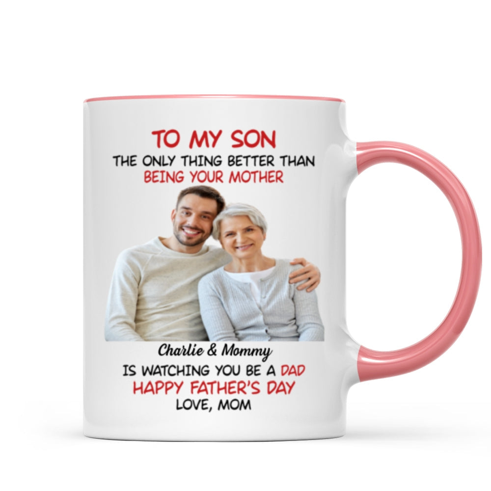 To My Son From Mom Happy Father‘s Day Photo Insert Personalized Mug