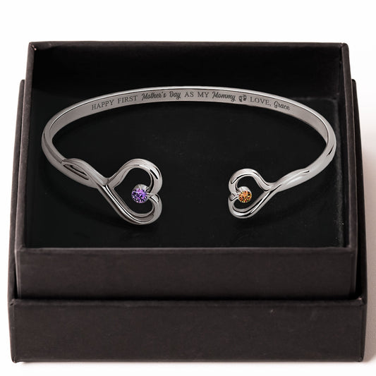 Gift For First Mother's Day - Personalized Heart Bracelet