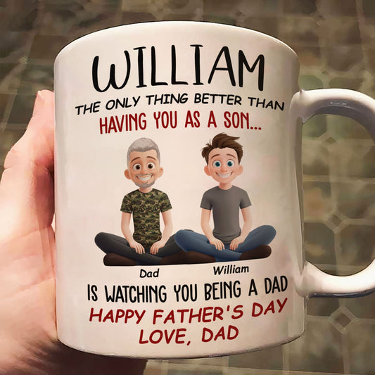 Father's Day Gifts, Gift For Son Grandson Gift For New Dad Happy First Father's Day - Personalized Mug