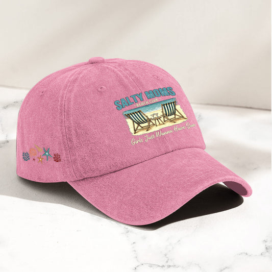 Girls Just Wanna Have Sun - Personalized Distressed Denim Cap