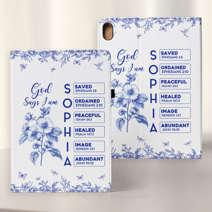 God Says I Am Name In Bible Verse - Personalized Ipad Case